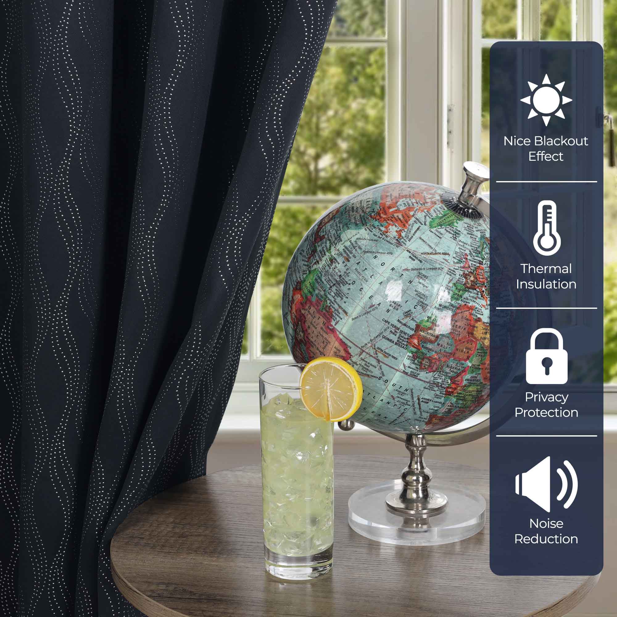 Zuri Textured Waves Room Darkening Blackout Curtains, Set of 2 - Blackout Curtains by Superior