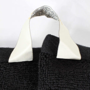  Superior Larissa Cotton 6-Piece Assorted Towel Set with Geometric Embroidered Jacquard Border - Black