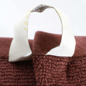  Superior Larissa Cotton 6-Piece Assorted Towel Set with Geometric Embroidered Jacquard Border - Chocolate