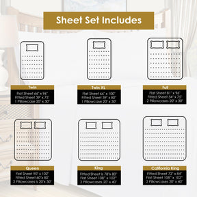  Superior Premium Plush Solid Deep Pocket Cotton Blend Bed Sheet Set 