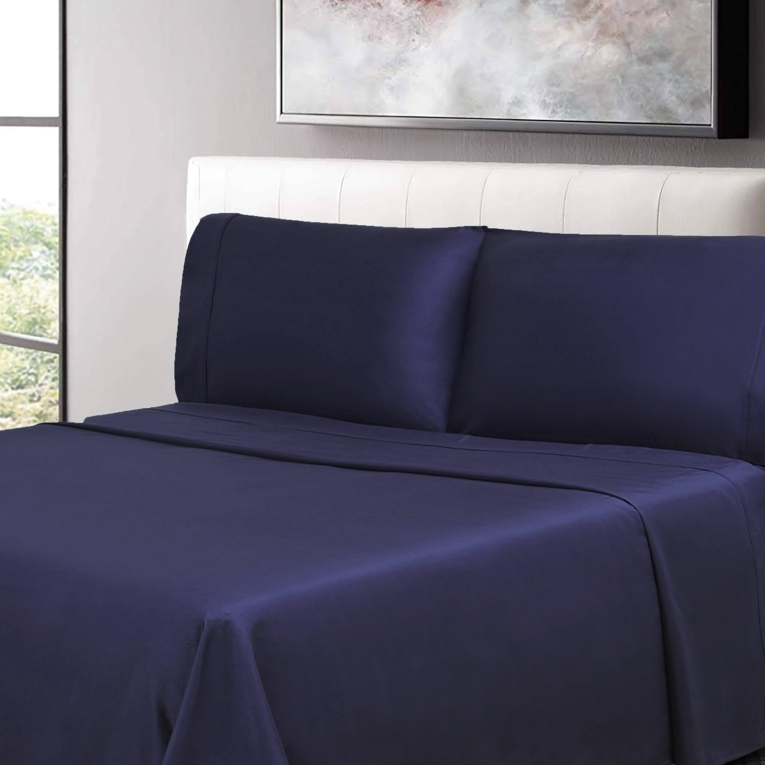 100% Cotton Percale 300 Thread Count Solid Deep Pocket Sheet Set - Sheet Set by Superior