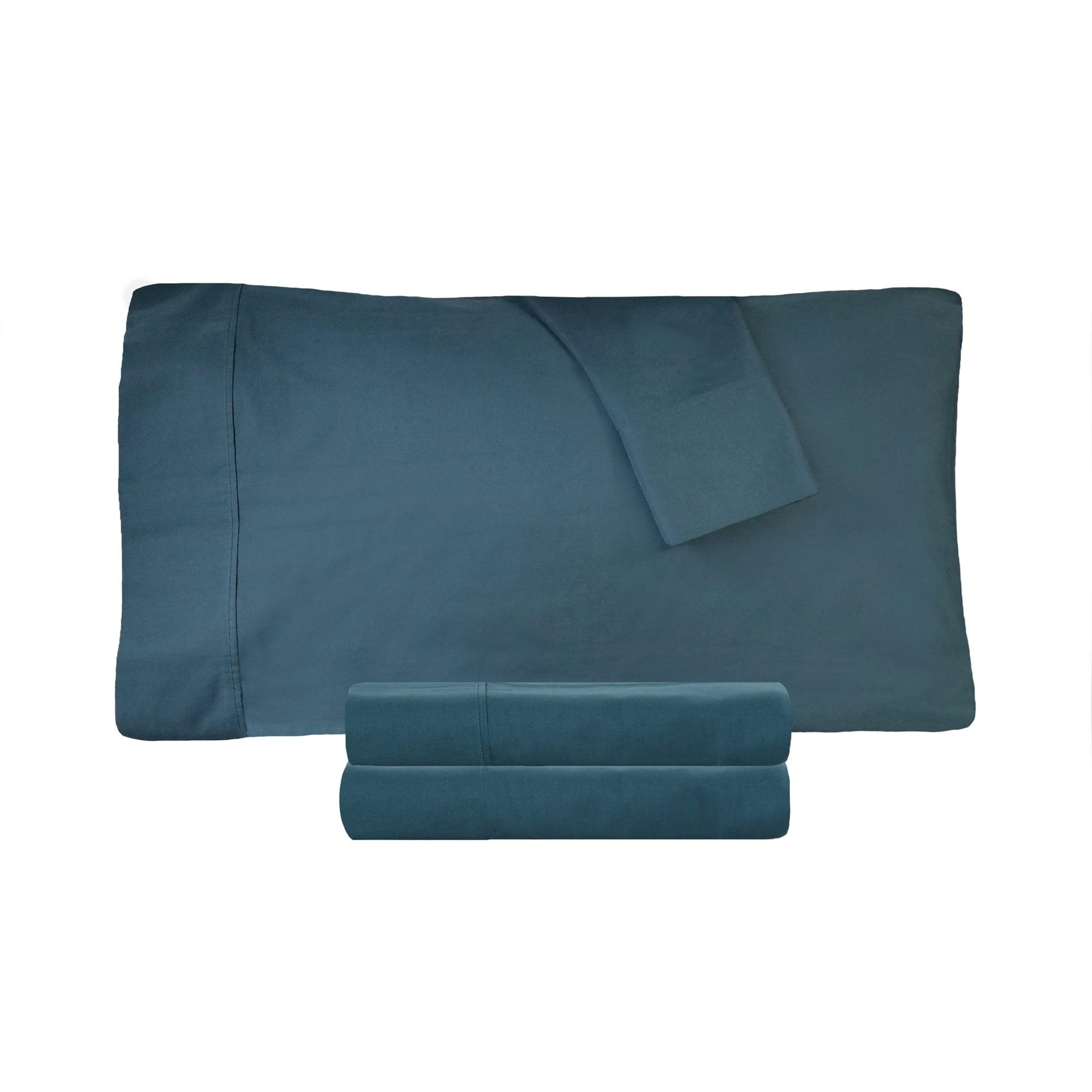 100% Cotton Percale 300 Thread Count Solid Deep Pocket Sheet Set - Sheet Set by Superior