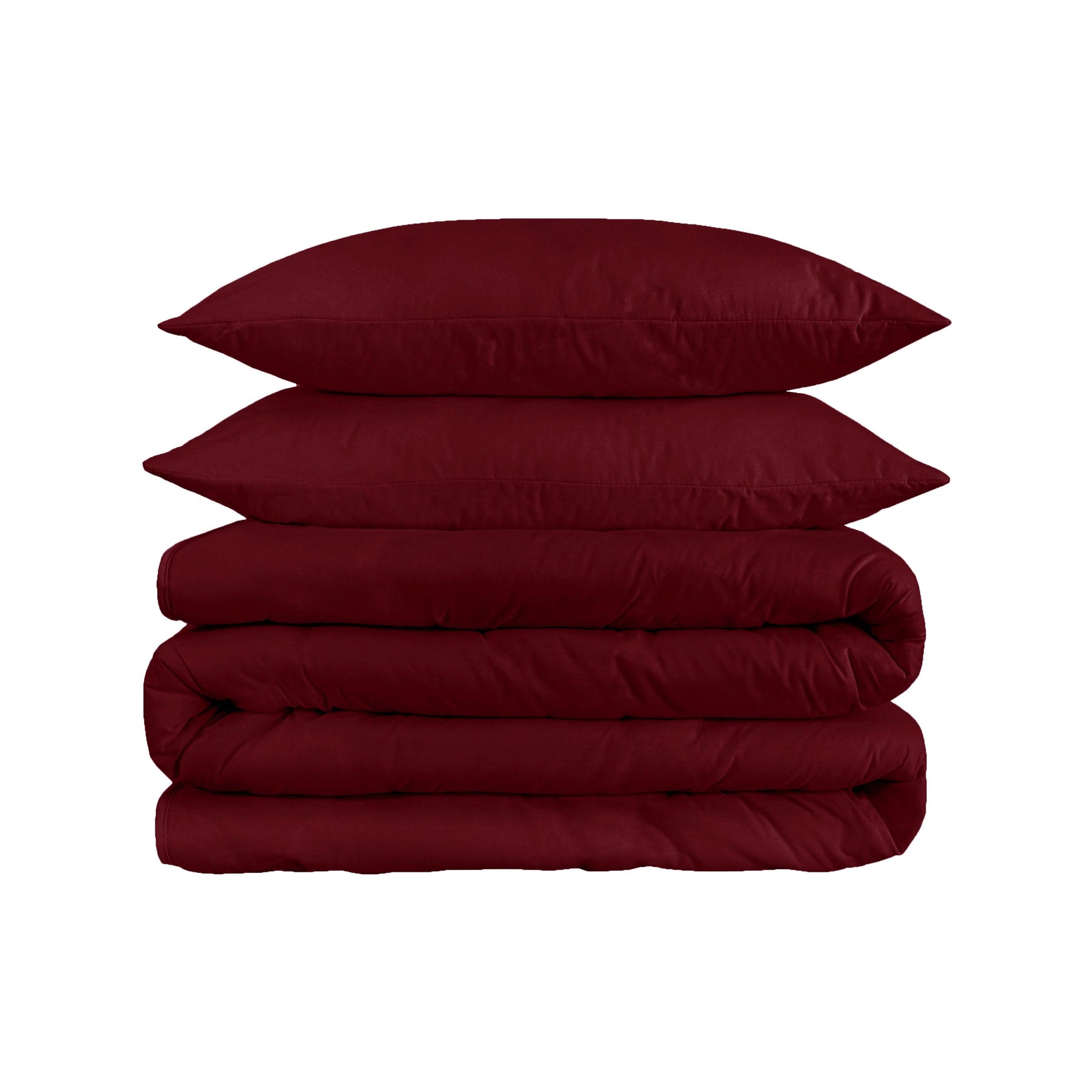 Superior Solid Egyptian Premium Cotton Duvet Cover Set - Burgundy