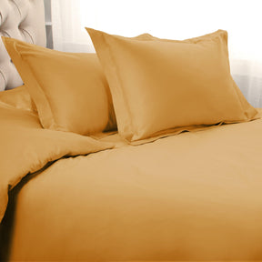  Superior Solid Egyptian Premium Cotton Duvet Cover Set -  Gold