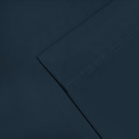 1200-Thread Count 100% Egyptian Cotton Double Pleated Egyptian Cotton 2-Piece Pillowcase Set - Navy Blue