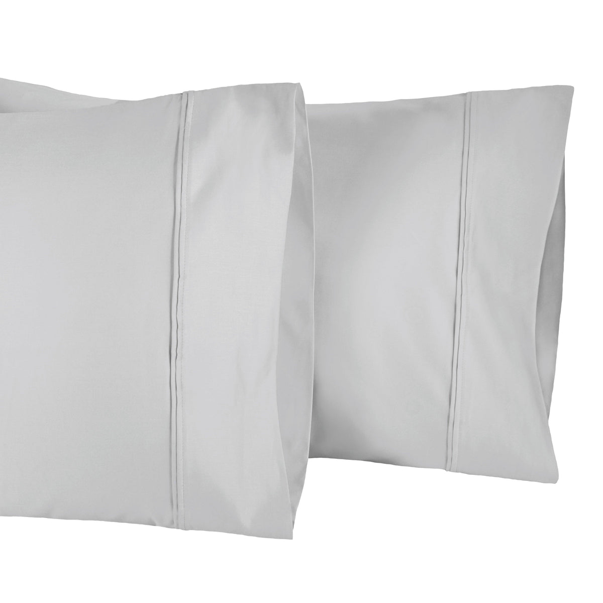 1200-Thread Count 100% Egyptian Cotton Double Pleated Egyptian Cotton 2-Piece Pillowcase Set - Platinum