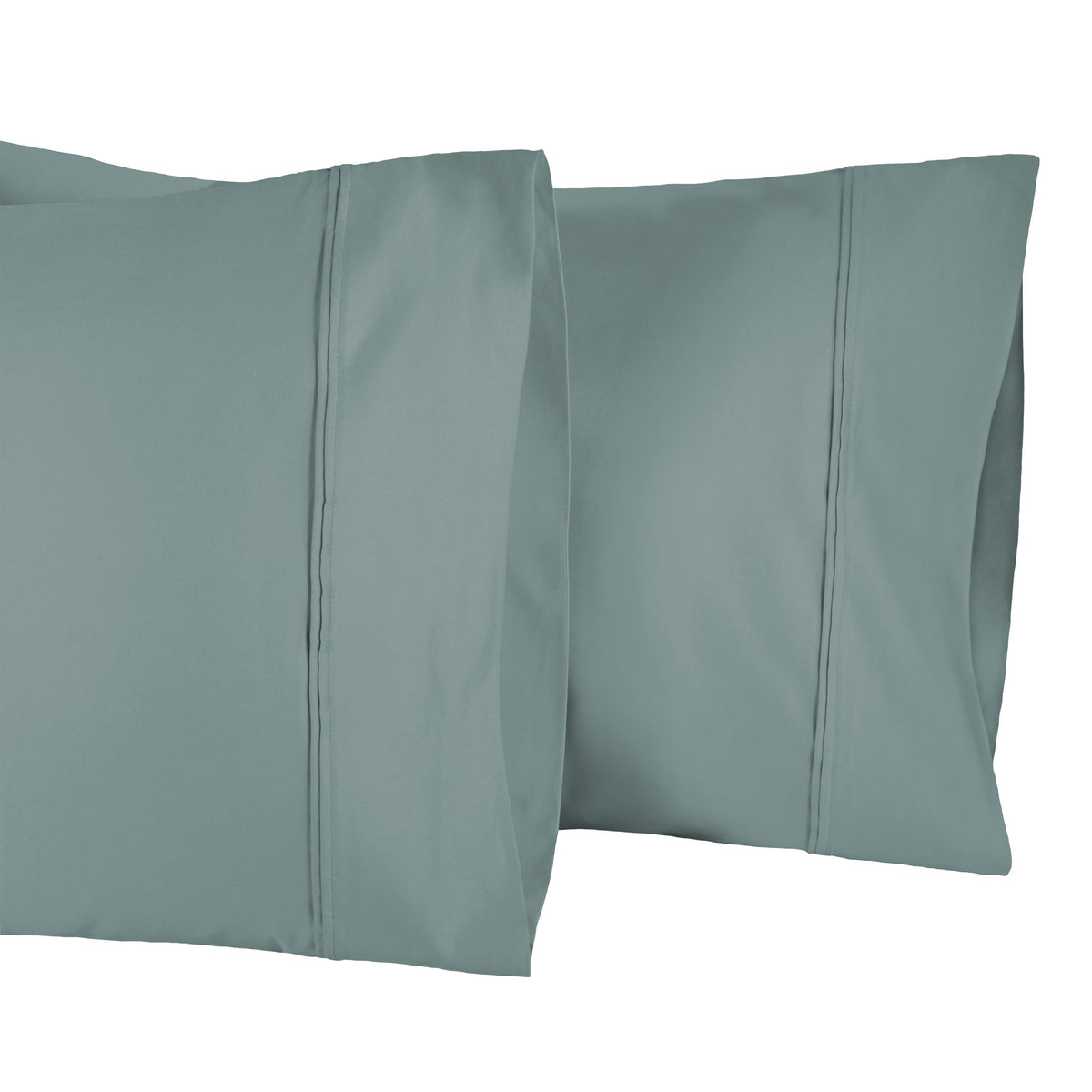 1200-Thread Count 100% Egyptian Cotton Double Pleated Egyptian Cotton 2-Piece Pillowcase Set - Teal