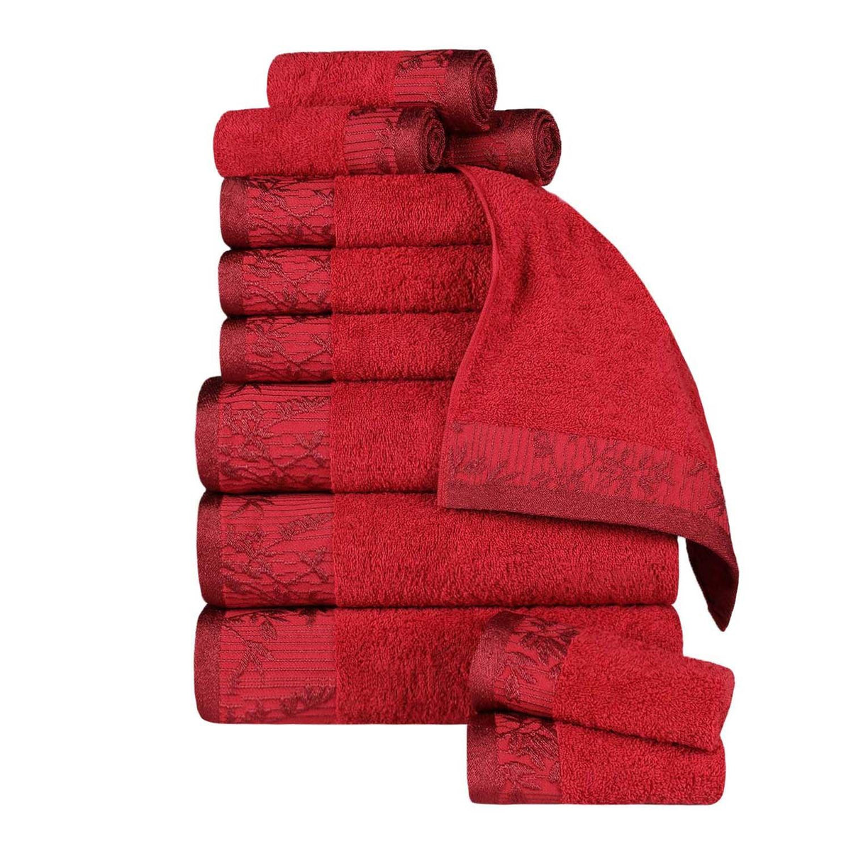 Superior Wisteria Cotton Floral Jacquard 12 Piece Towel Set