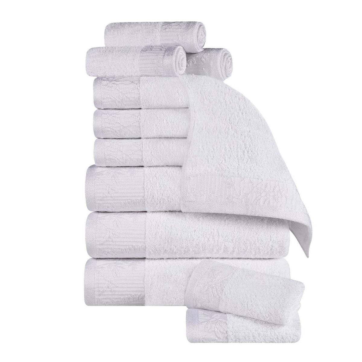 Superior Wisteria Cotton Floral Jacquard 12 Piece Towel Set