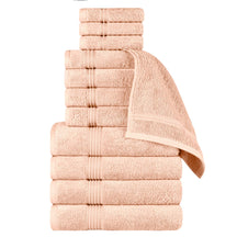 Egyptian Cotton Highly Absorbent Solid 12 Piece Ultra Soft Towel Set - Peach