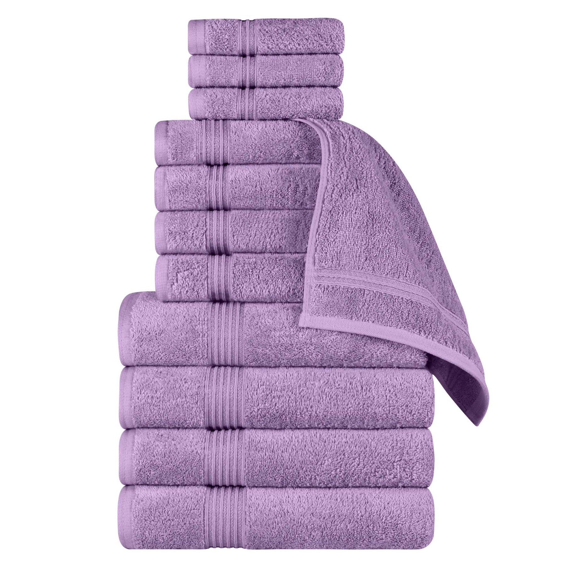 Egyptian Cotton Highly Absorbent Solid 12 Piece Ultra Soft Towel Set - Royal Purple