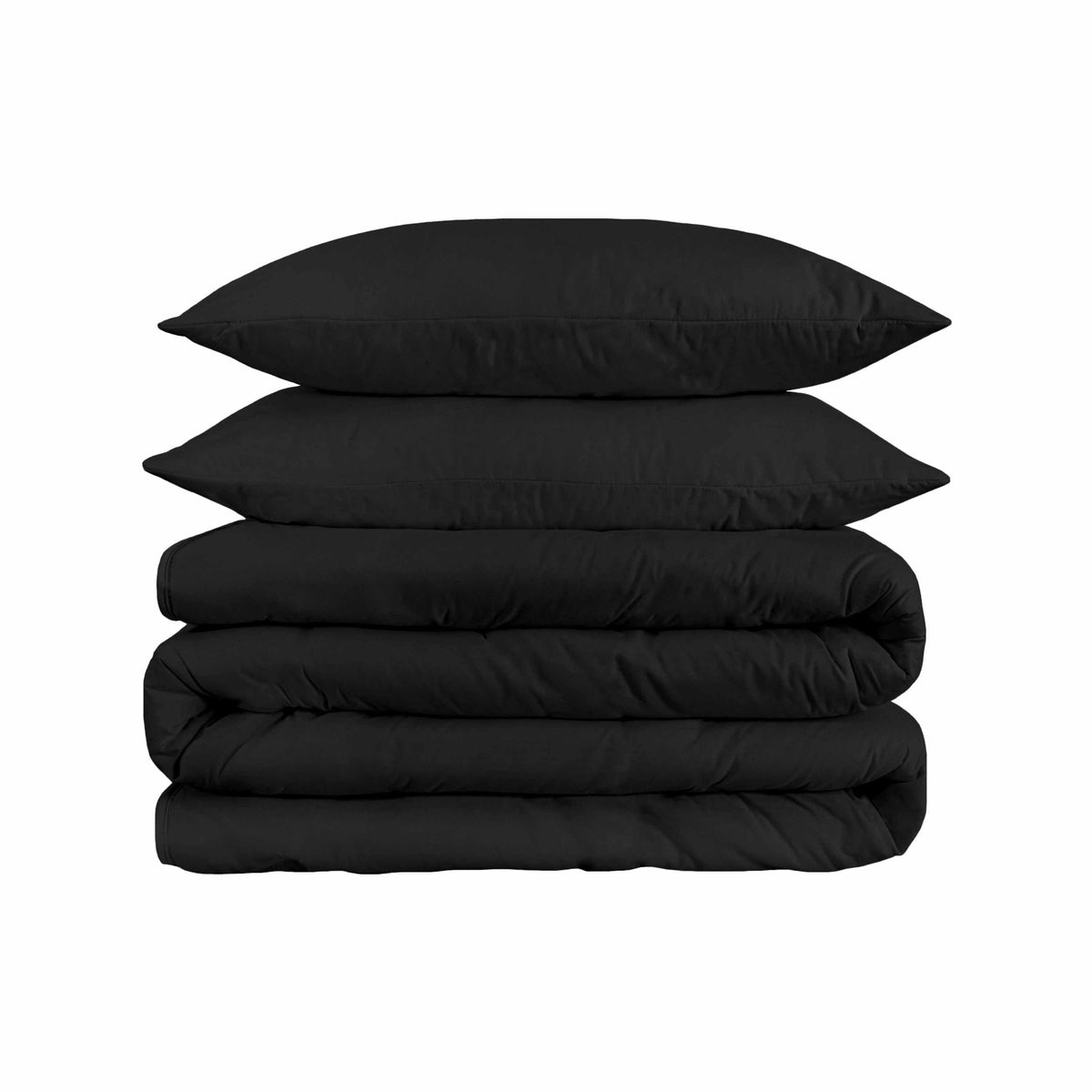 Superior Solid 1500 Thread Count Egyptian Cotton Duvet Cover Set - Black