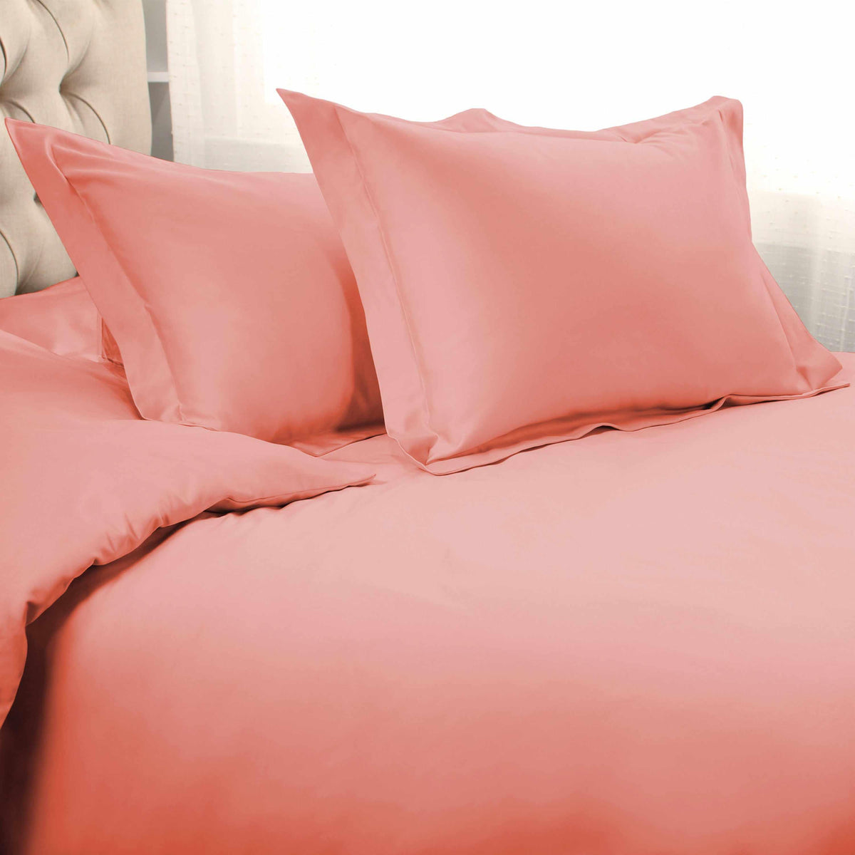  Superior Solid 1500 Thread Count Egyptian Cotton Duvet Cover Set - Dusted Rose