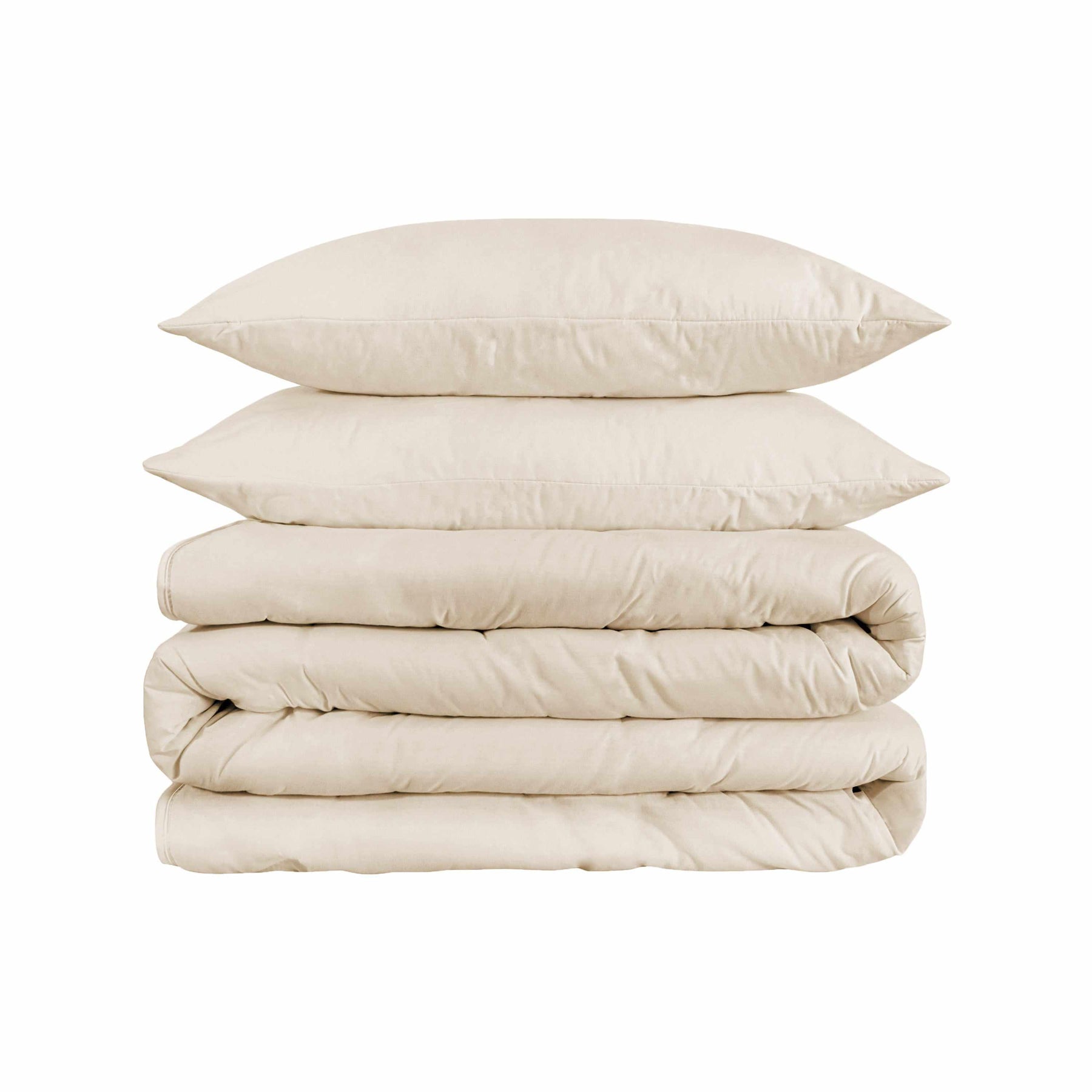 Superior Solid 1500 Thread Count Egyptian Cotton Duvet Cover Set -Ivory