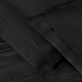 Solid 1500 Thread Count Egyptian Cotton 2-Piece Pillowcase Set - Black