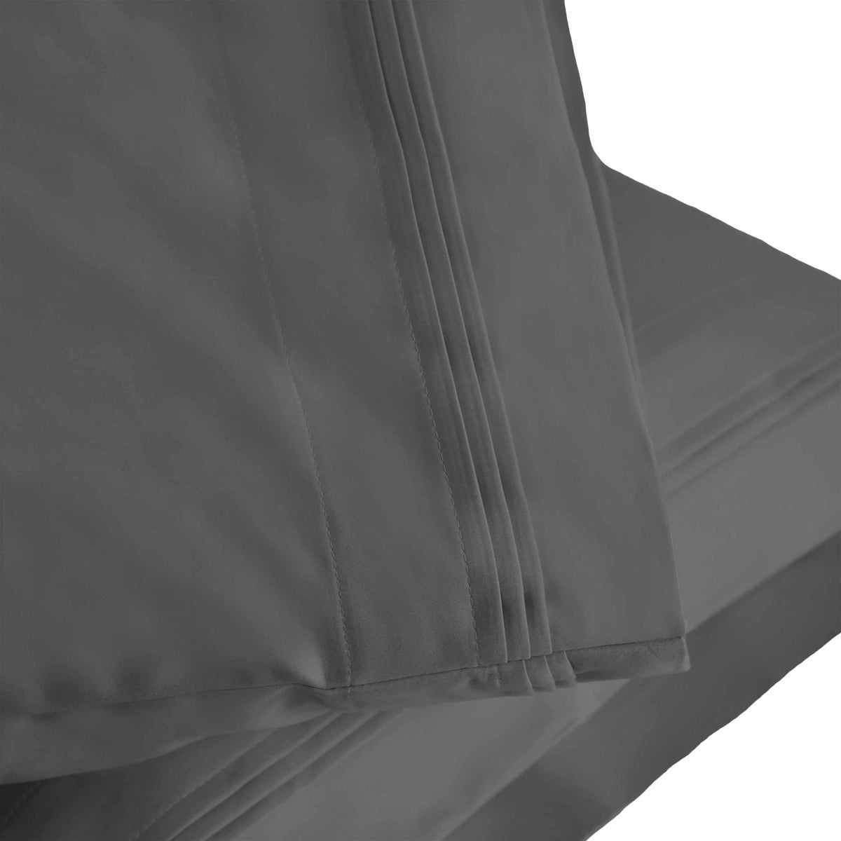 Solid 1500 Thread Count Egyptian Cotton 2-Piece Pillowcase Set - Grey