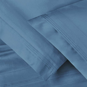 Solid 1500 Thread Count Egyptian Cotton 2-Piece Pillowcase Set - Medium Blue