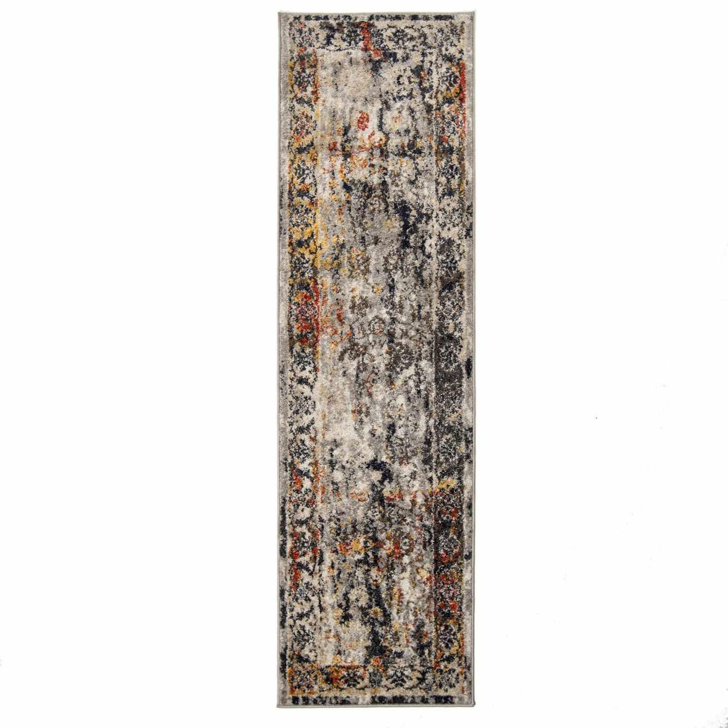  Azuza Distressed Floral and Vine Indoor Area Rug or Runner