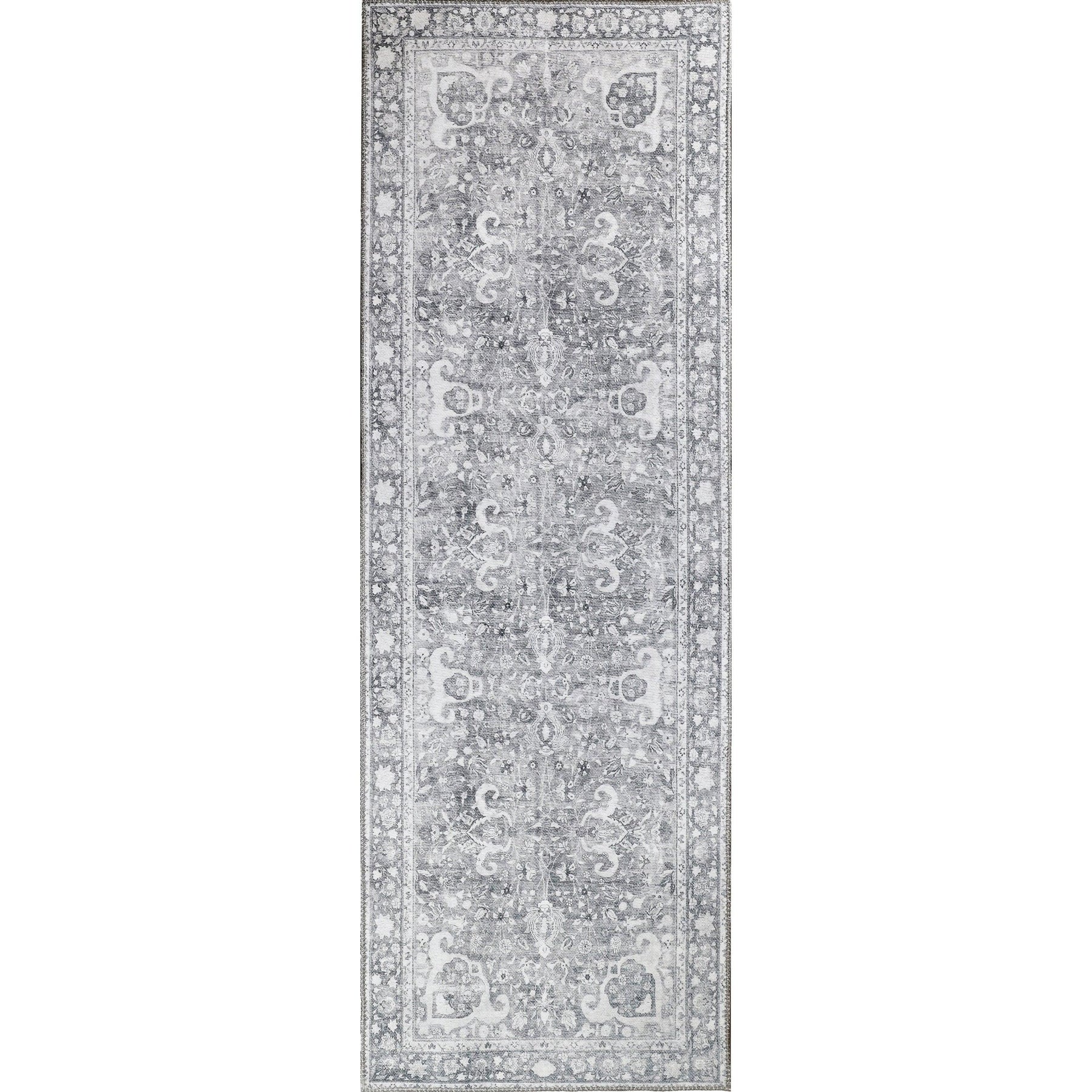 Superior Classic Flat-weave Medallion Polyester Indoor Area Rug - Charcoal