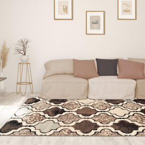 Superior Viking Contemporary Geometric Trellis Non-Slip Washable Area Rug  - Ivory
