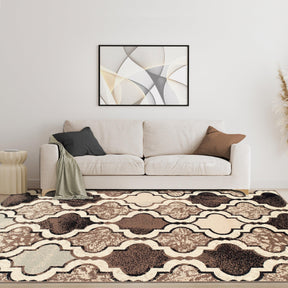 Superior Viking Contemporary Geometric Trellis Non-Slip Washable Area Rug  - Ivory