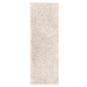 Superior Fuzzy Plush Non-Skid Soft Solid Shag Indoor Area Rug or Runner - Ivory
