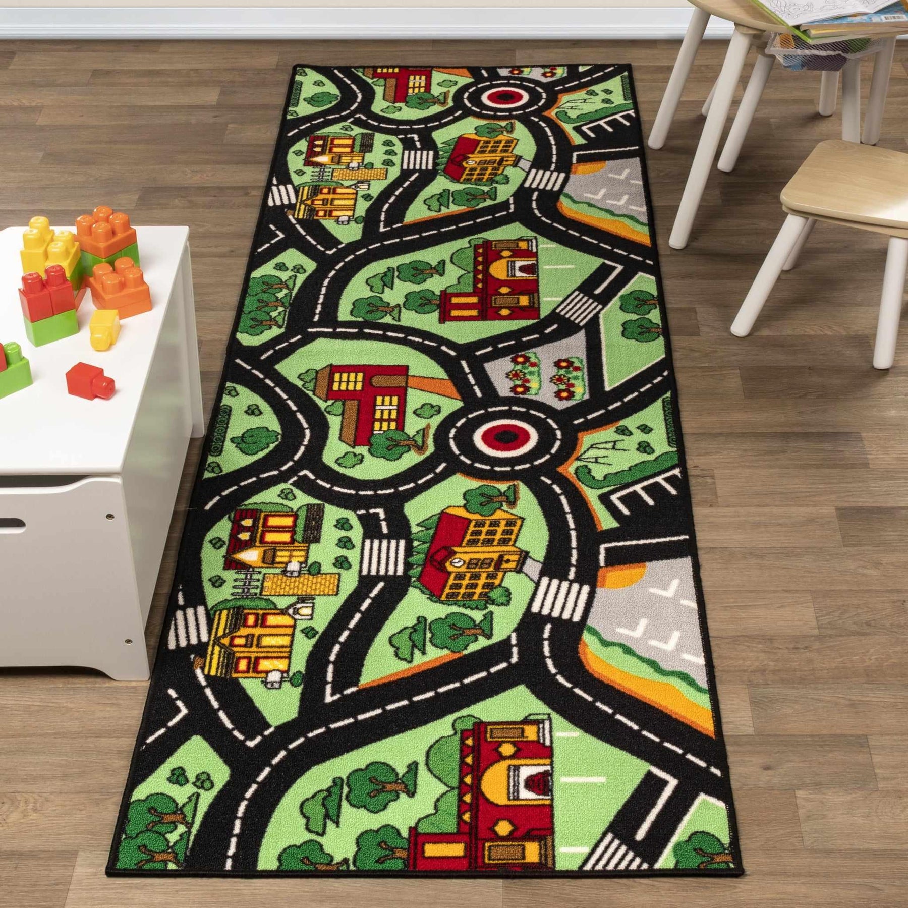 City-Cruising Non-Slip Kids' Indoor Washable Area Rug-Rugs by Superior-Home City Inc