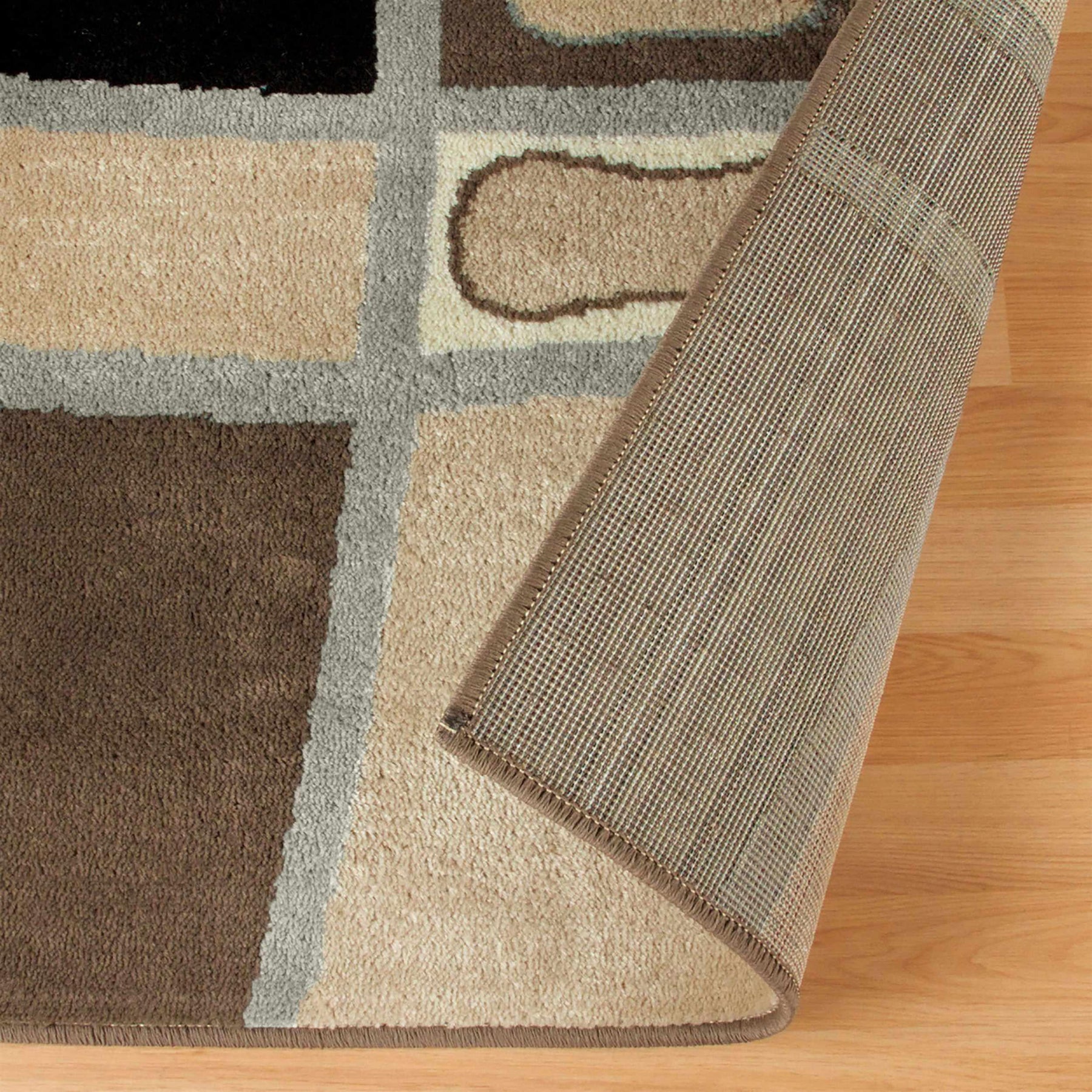 Superior Abstract Cobblestone Modern Geometric Area Rug or Runner - Brown