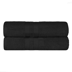 Superior Ultra Soft Cotton Absorbent Solid Bath Sheet (Set of 2) -  Black