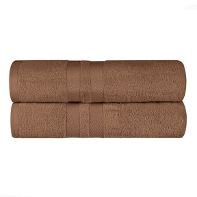 Superior Ultra Soft Cotton Absorbent Solid Bath Sheet (Set of 2) -  Chocolate