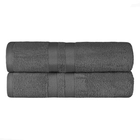 Superior Ultra Soft Cotton Absorbent Solid Bath Sheet (Set of 2) -  Charcoal