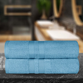 Superior Ultra Soft Cotton Absorbent Solid Bath Sheet (Set of 2) - Navy Blue