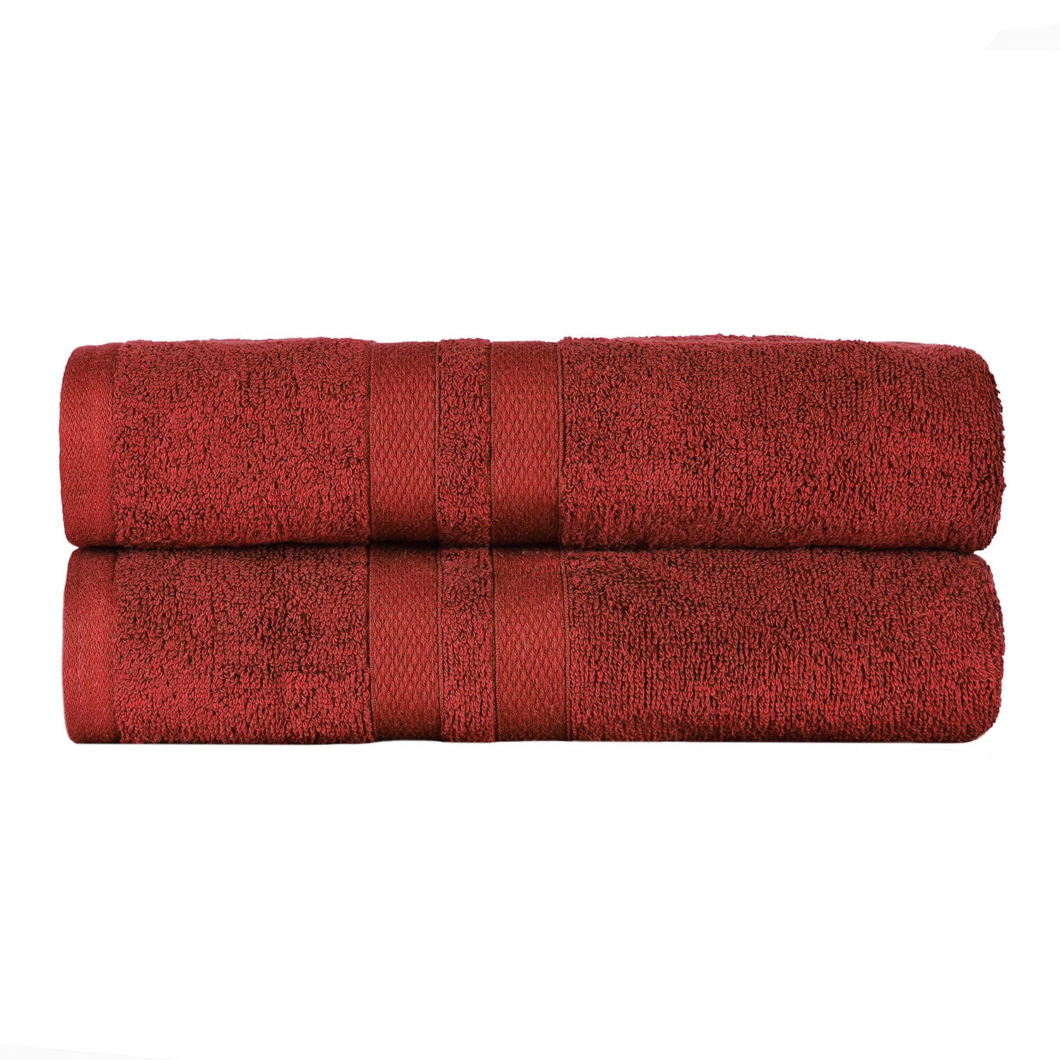 Superior Ultra Soft Cotton Absorbent Solid Bath Sheet (Set of 2) -  Maroon