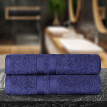 Superior Ultra Soft Cotton Absorbent Solid Bath Sheet (Set of 2) - Denim Blue