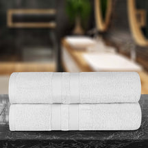 Superior Ultra Soft Cotton Absorbent Solid Bath Sheet (Set of 2) - Silver