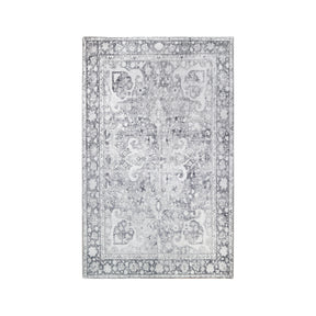 Superior Classic Flat-weave Medallion Polyester Indoor Area Rug - Charcoal