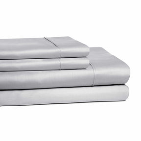  300 Thread Count Cotton Wrinkle Resistant Deep Pocket Solid Sheet Set - Light Grey