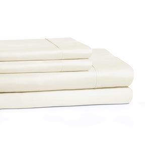  300 Thread Count Cotton Wrinkle Resistant Deep Pocket Solid Sheet Set - Ivory