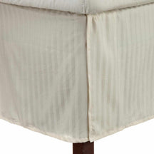 300-Thread Count Egyptian Cotton 15" Drop Striped Bed Skirt - Ivory