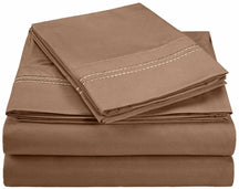 Superior 3000 Series Wrinkle Resistant 2 Line Embroidery Sheet Set - Taupe