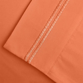  Superior 3000 Series Wrinkle Resistant 2 Line Embroidery Sheet Set - Orange