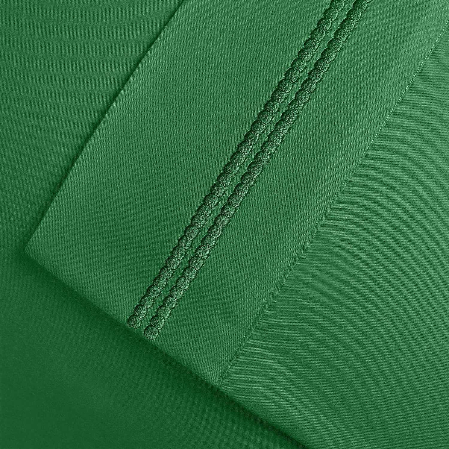  Superior 3000 Series Wrinkle Resistant 2 Line Embroidery Sheet Set - Green