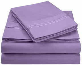Superior 3000 Series Wrinkle Resistant 2 Line Embroidery Sheet Set - Lilac