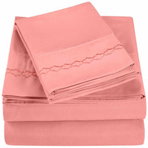  3000 Series Wrinkle Resistant Cloud Embroidered Sheet Set - Blossom