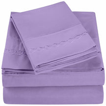  3000 Series Wrinkle Resistant Cloud Embroidered Sheet Set - Lilac