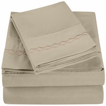  3000 Series Wrinkle Resistant Cloud Embroidered Sheet Set - Tan