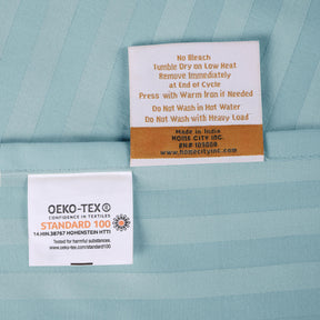 Superior 300 Thread Count Premium Egyptian Cotton Stripe Sheet Set - Light Blue