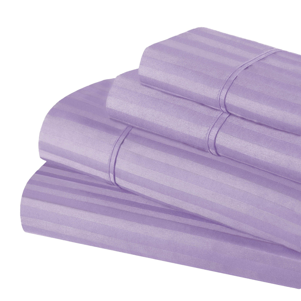 Superior 300 Thread Count Premium Egyptian Cotton Stripe Sheet Set - Lavender