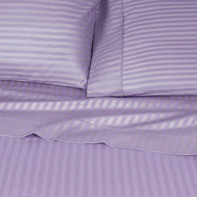 Superior 300 Thread Count Premium Egyptian Cotton Stripe Sheet Set - Lavender