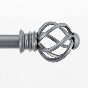  Iron Helix Adjustable Curtain Rod in Glacier Grey - Grey